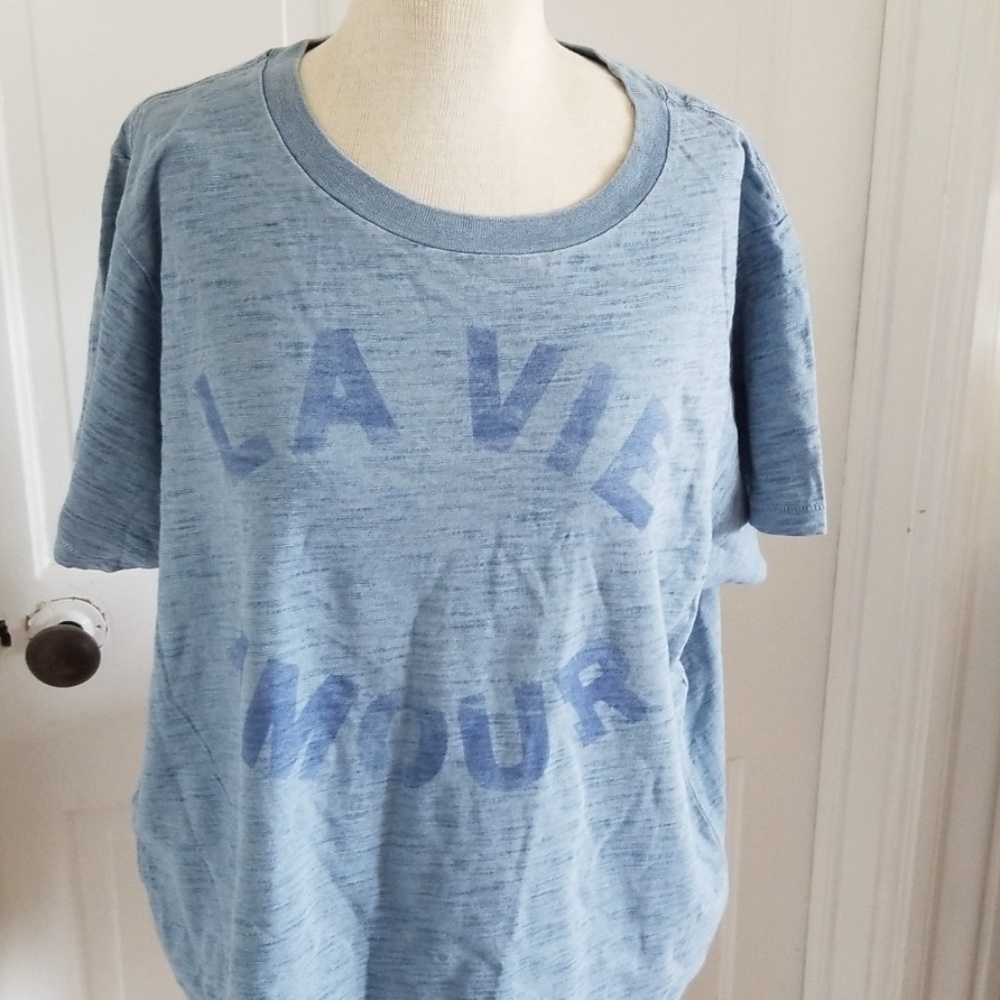 J CREW LA VIE AMOUR CHAMBRAY T SHIRT 2X NWTS
